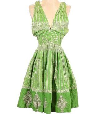 Plenty by Tracy Reese Anthropologie Plunging Neckline Dress Pockets Size 4